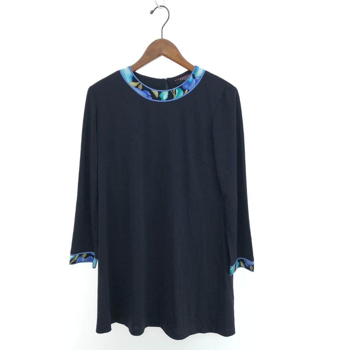 LEONARD レオナール 長袖チュニック サイズ:LL 花柄/サイドスリット