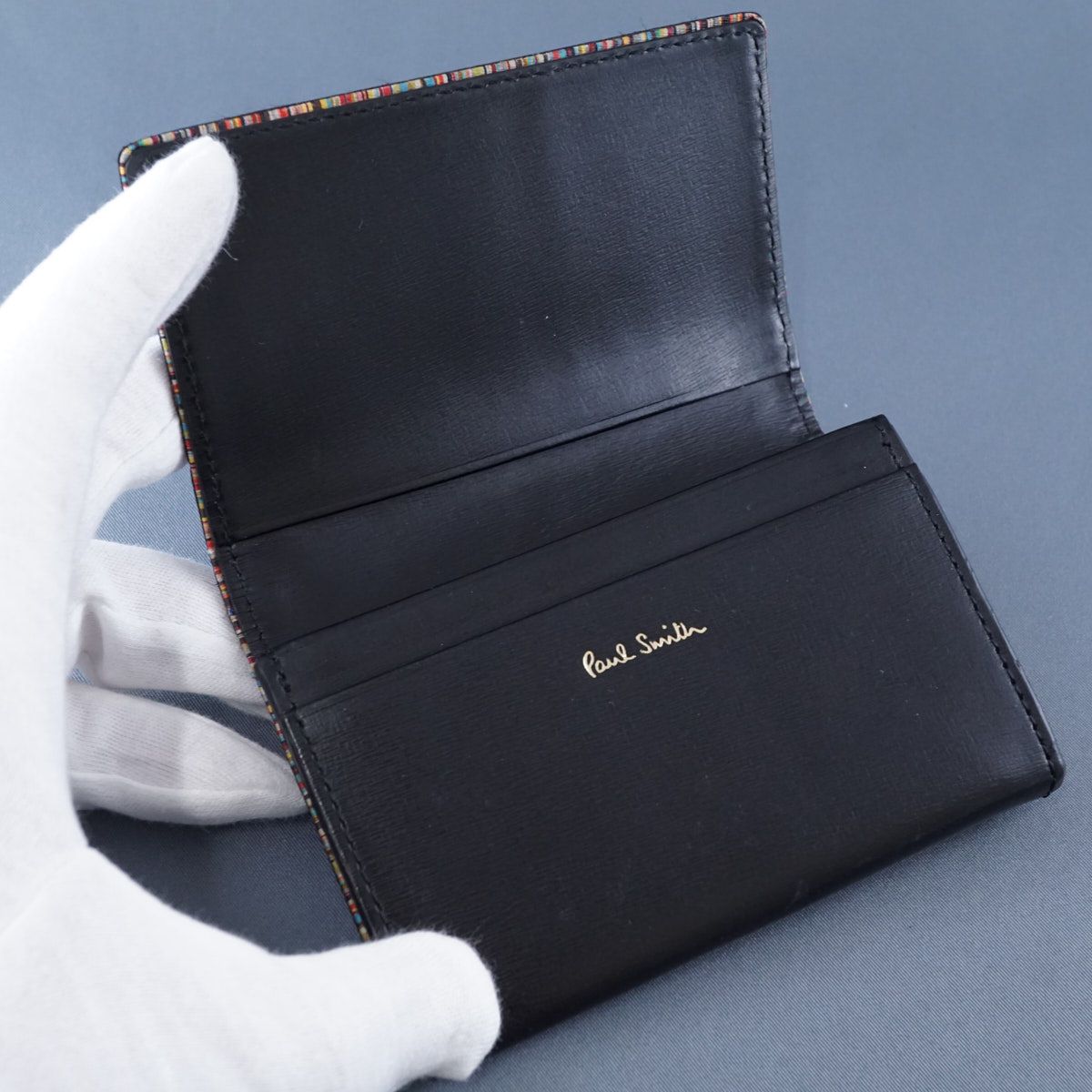Paul Smith ポールスミス 二つ折り名刺入れ USED品 マルチストライプ