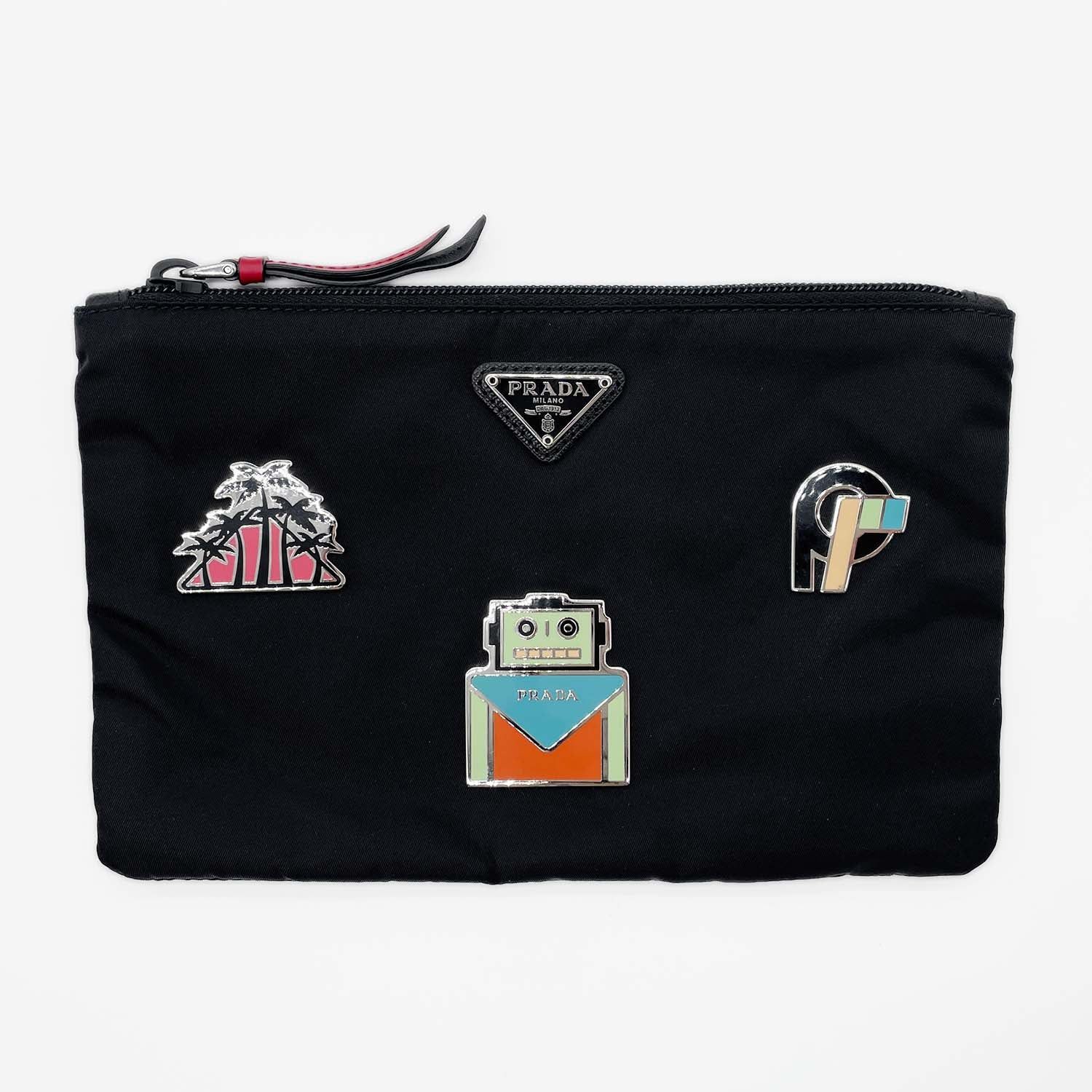 PRADA プラダロボット ナイロンポーチ クラッチバッグ トライアングル