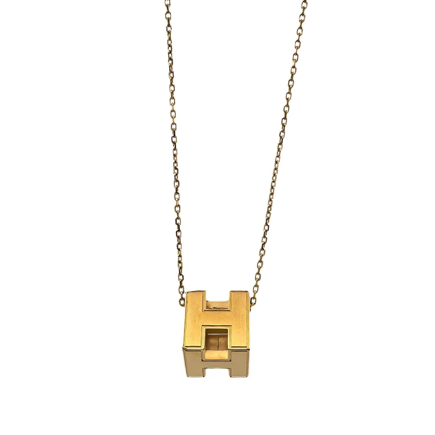 HERMES エルメス カージュドアッシュ Hキューブ ネックレス ペンダント