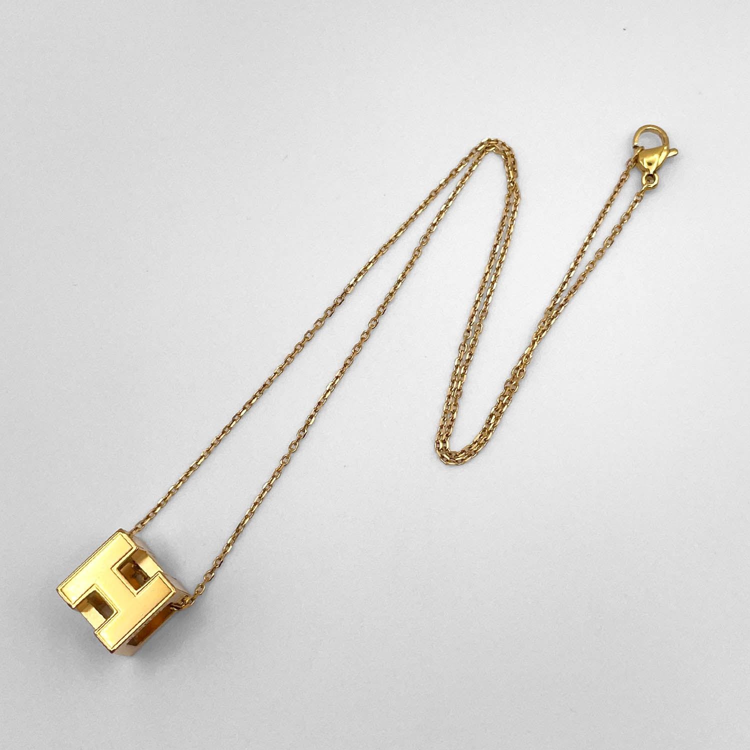 HERMES エルメス カージュドアッシュ Hキューブ ネックレス ペンダント 