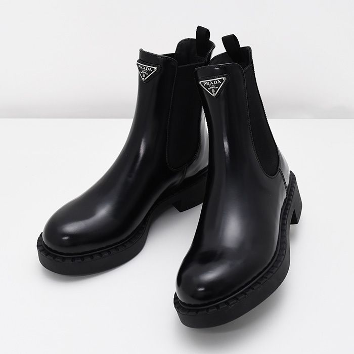PRADA プラダ ブラッシュドカーフ チェルシーブーツ - メルカリ