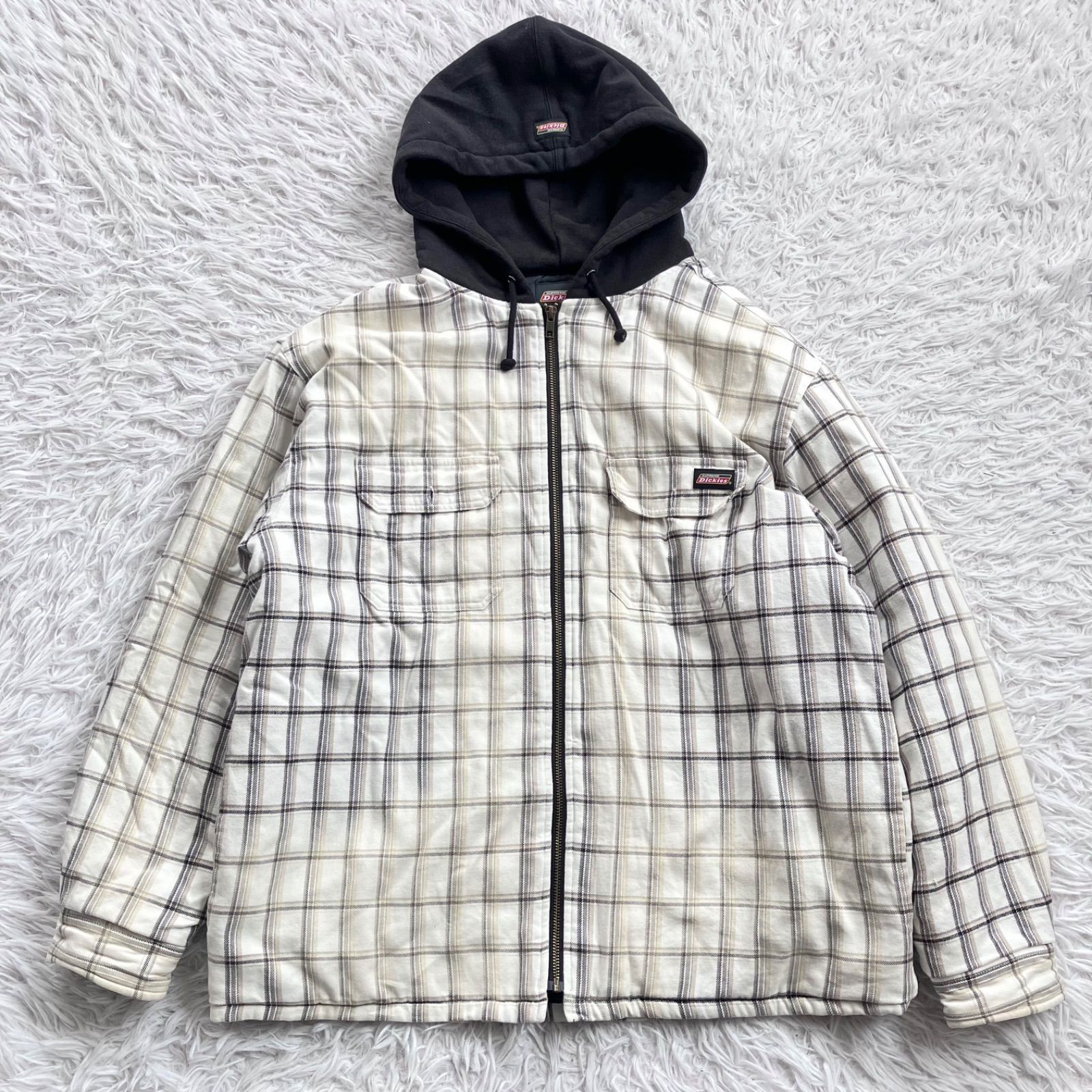 Supreme Dickies Plaid Hooded Zip Shirt ジャケット アウター 古着 M