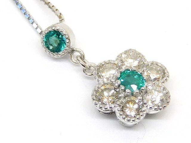 美品 K18 パライバトルマリン ダイヤ 0.64ct □ ホワイトゴールド 約