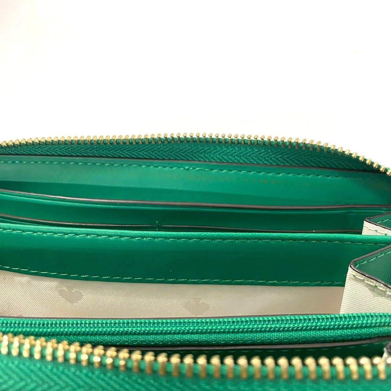 kate spade】ケイトスペード 長財布 レザー グリーン/緑 ラウンド 