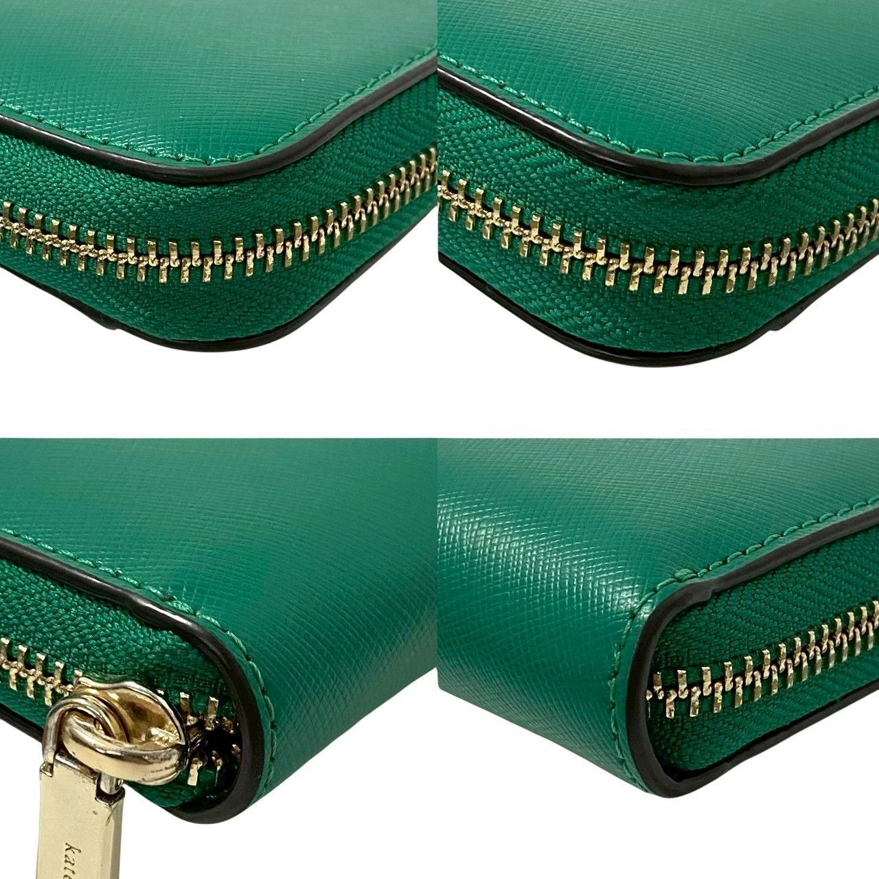 kate spade】ケイトスペード 長財布 レザー グリーン/緑 ラウンド 