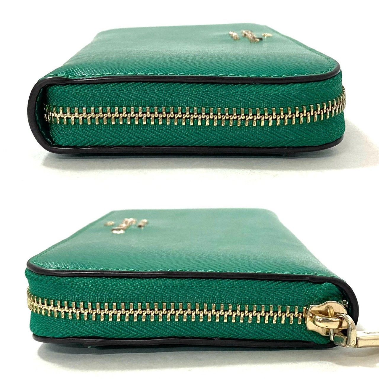 未使用ケイトスペード★フラップロングウォレット 長財布 スムーズレザー 本革 緑 kate spade】ケイトスペード 長財布 レザー グリーン/緑 ラウンド