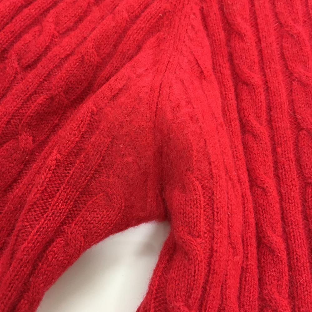 美品】マスターバニー セーター レッド×ネイビー ケーブル編みカシミヤ
