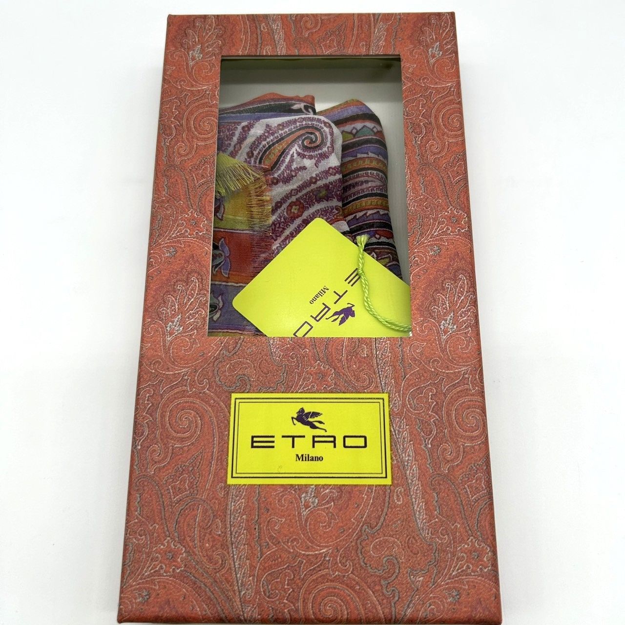 エトロ ペイズリー柄 シルク ストール マドラス柄 マルチカラー ITALY
