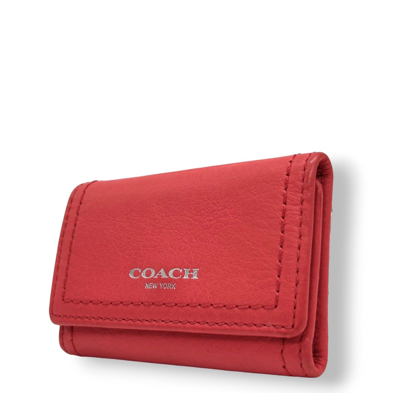 美品】コーチ COACH キーケース 6連 鍵入れ レザー 本革 ピンク レッド