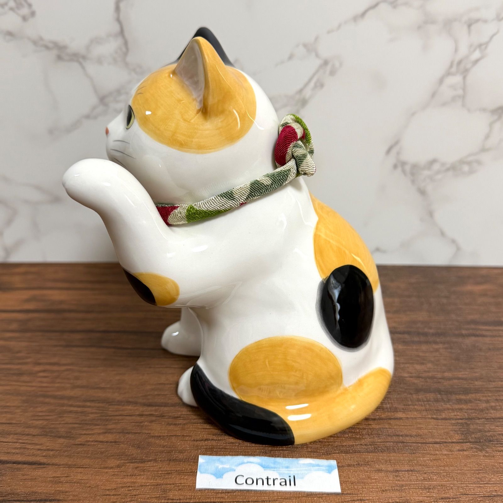 招き猫 うちの招き猫(みけ) 三毛猫 ハチワレ 薬師窯 左手 千客万来