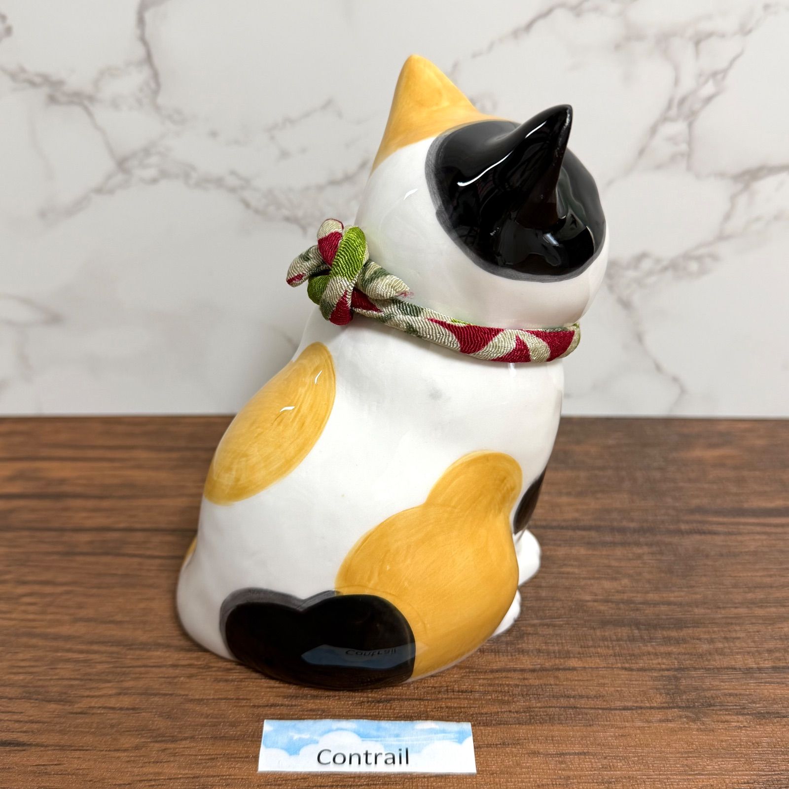 招き猫 うちの招き猫(みけ) 三毛猫 ハチワレ 薬師窯 左手 千客万来