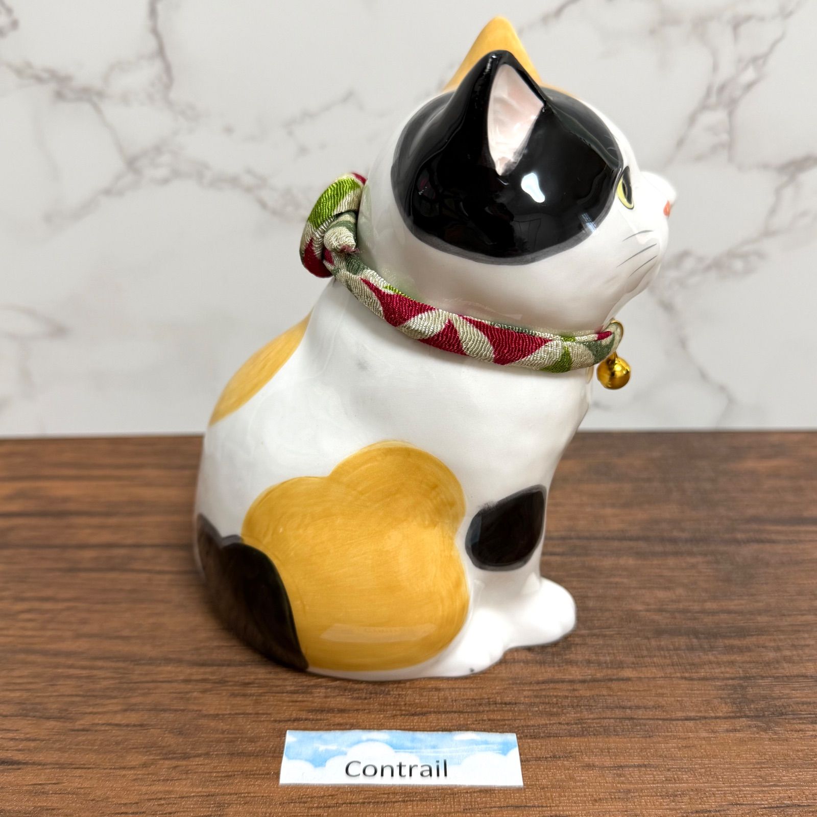 招き猫 うちの招き猫(みけ) 三毛猫 ハチワレ 薬師窯 左手 千客万来