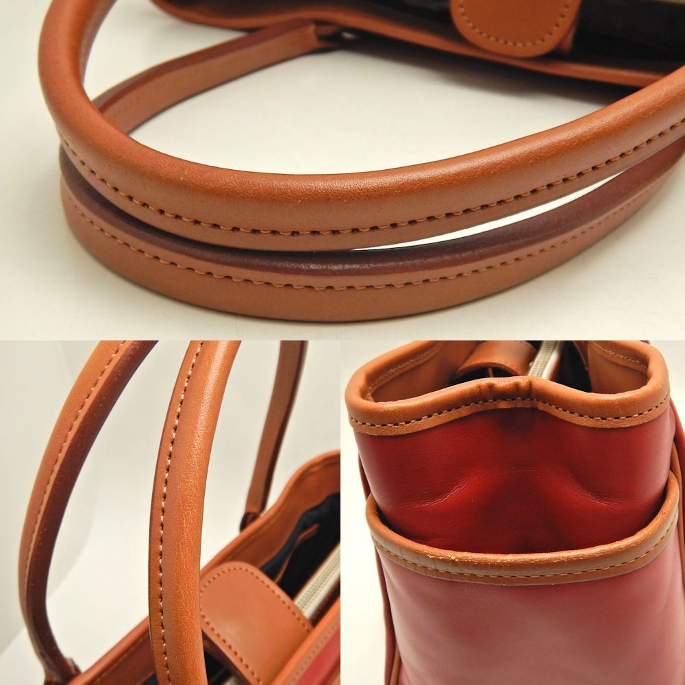 SOMES SADDLE ソメスサドル ハンドバッグ レザー レッド ブラウン