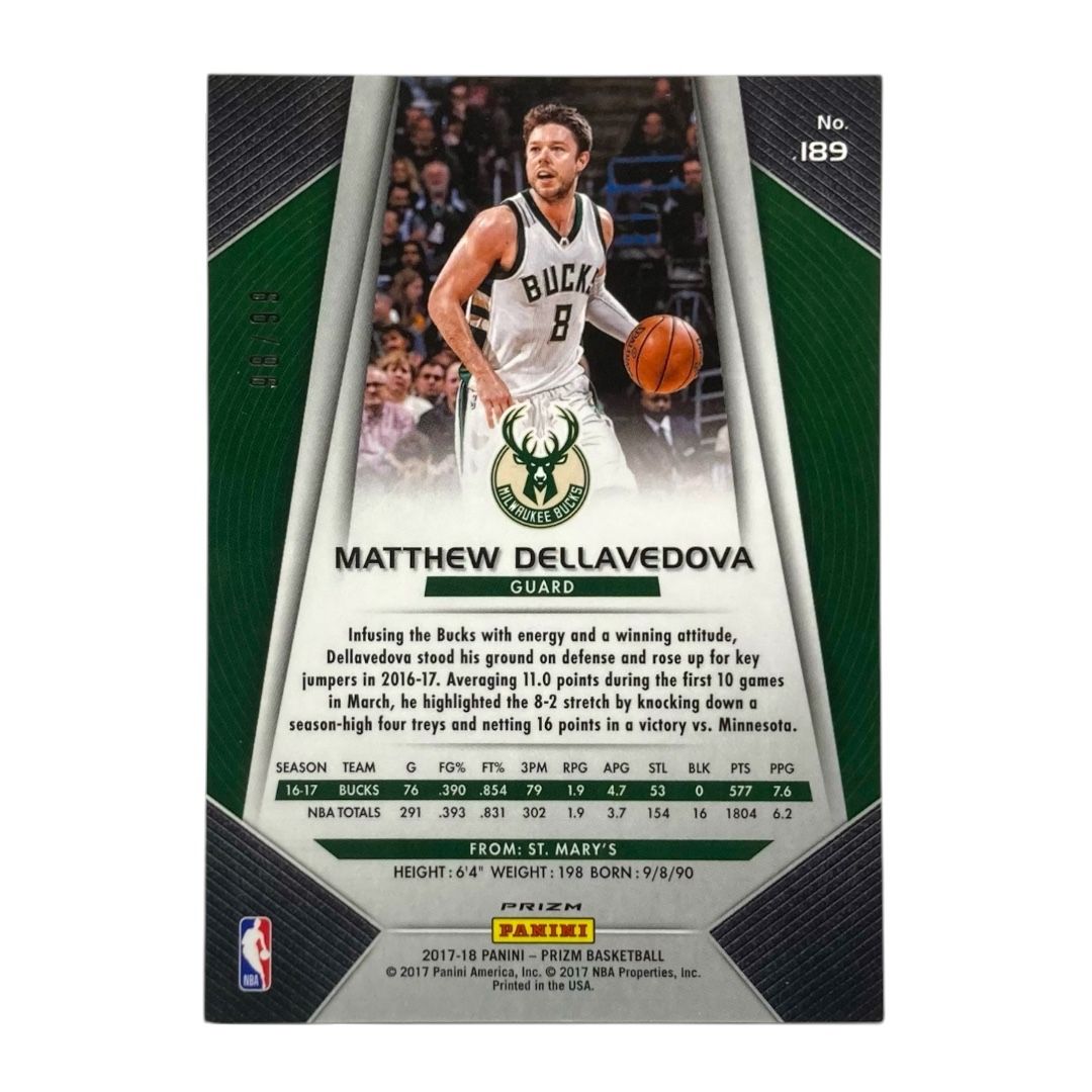 PANINI NBAカード PRIZM MATTHEW DELLAVEDOVA MILWAUKEE BUCKS /99