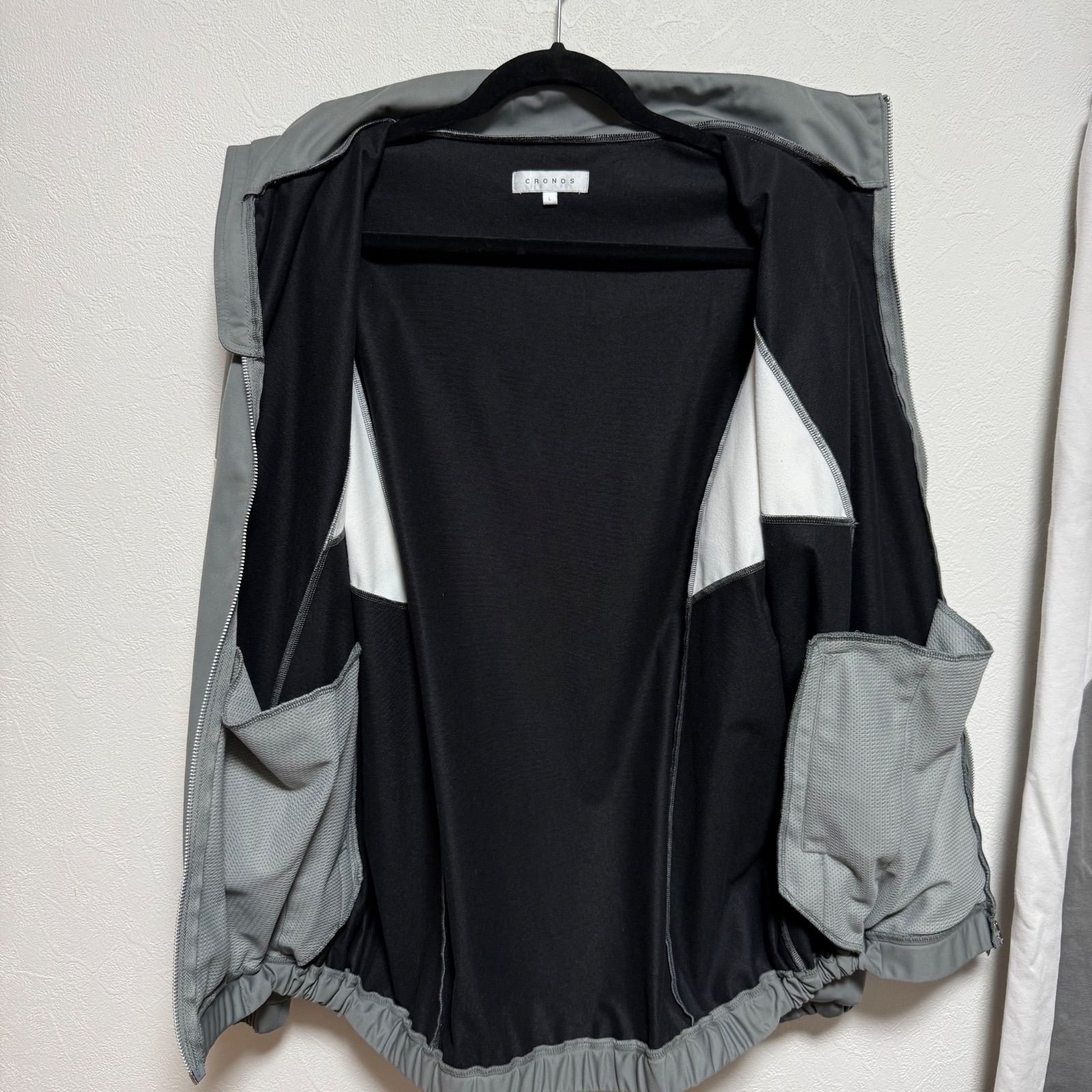 クロノス cronos セットアップ グレー ホワイト ジャケット パーカー