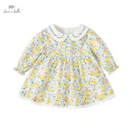 新品・未使用】dave&bella 花柄 レース襟 ワンピース 女の子 ベビー 