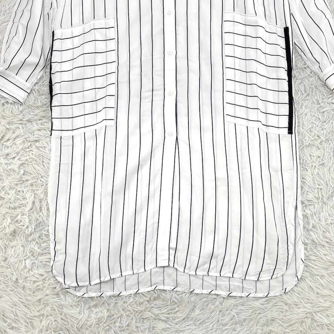 美品】PESERICO 長袖ロングシャツワンピース ホワイト - メルカリ 