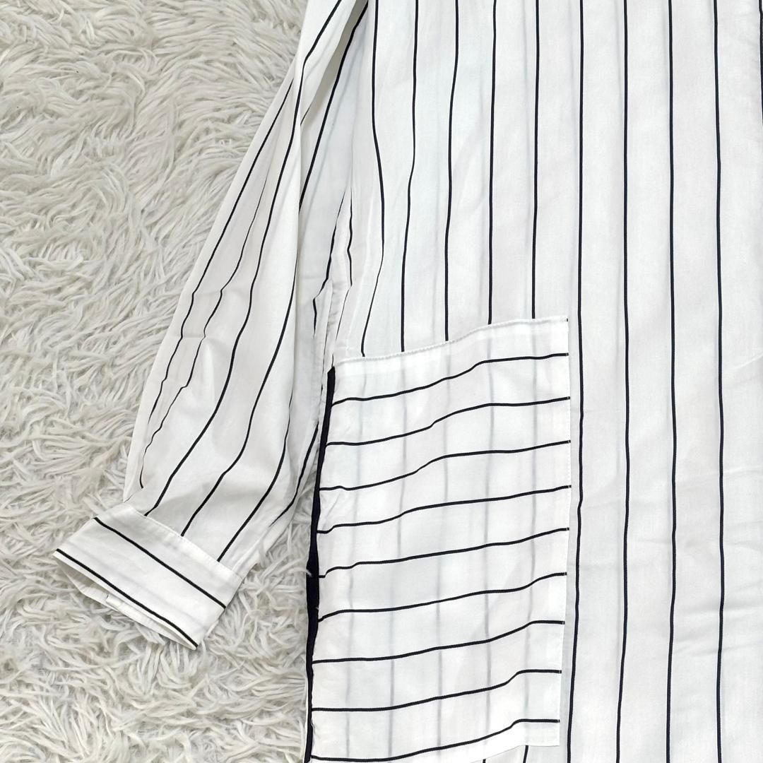 美品】PESERICO 長袖ロングシャツワンピース ホワイト - メルカリ 