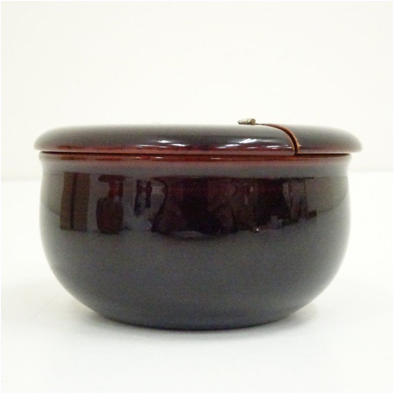 中村宗悦造 溜塗老松茶入（共箱） 茶入れ 茶道 茶道具 おしゃれ 道具