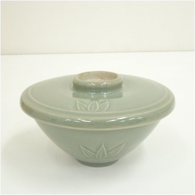 高麗焼 李方子（楽善斎）造 高麗青磁蓋茶碗（共箱） 茶道 抹茶