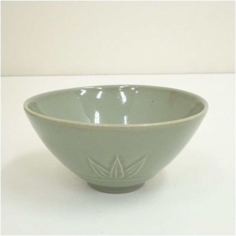 高麗焼 李方子（楽善斎）造 高麗青磁蓋茶碗（共箱） 茶道 抹茶