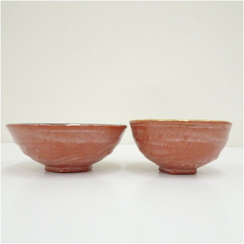 佐々木松楽造 赤楽嶋台茶碗（共箱） 茶道 抹茶 おしゃれ 抹茶茶碗 抹茶