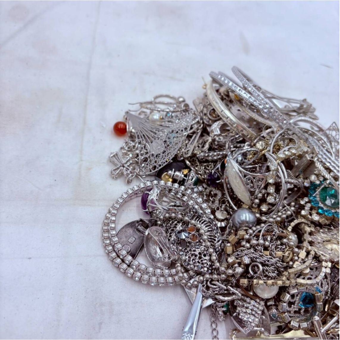 シルバー系 イミテーションアクセサリー 大量まとめ約902g 量り売り