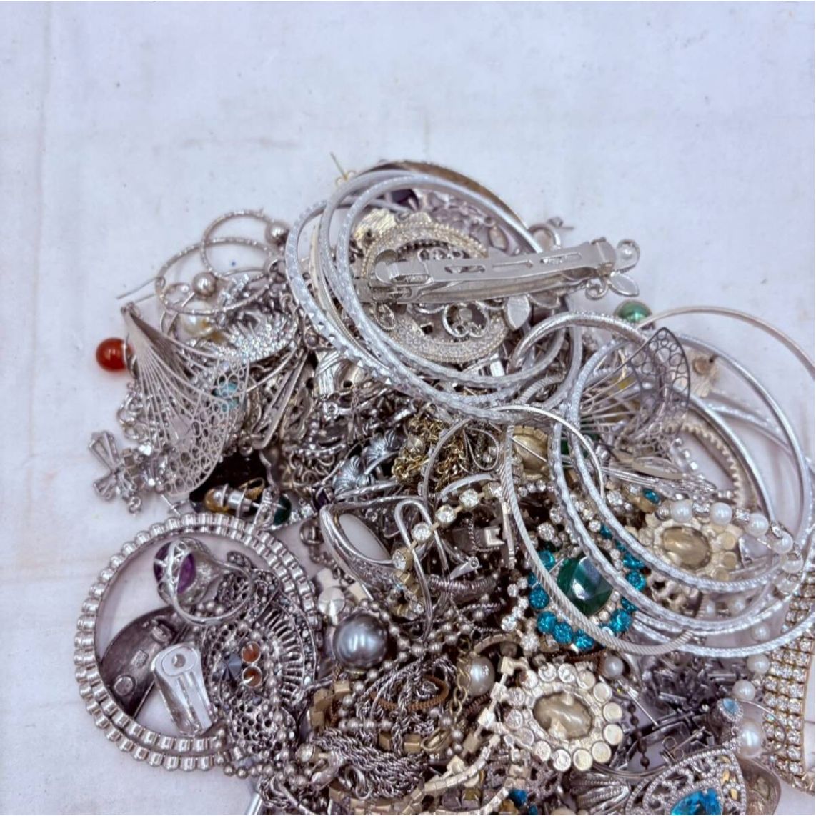 シルバー系 イミテーションアクセサリー 大量まとめ約902g 量り売り