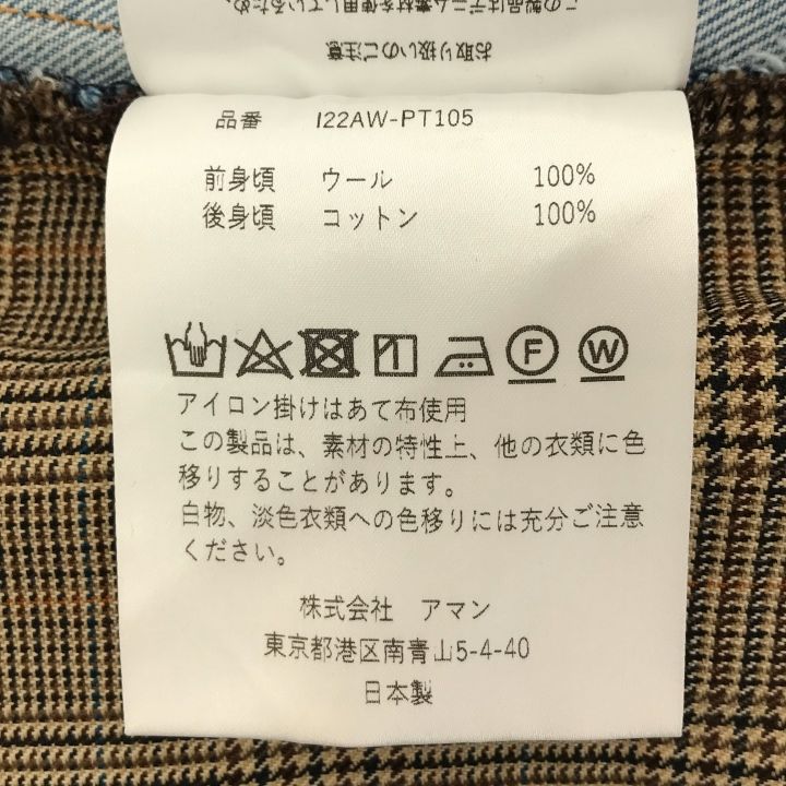 INSCRIRE (アンスクリア)Glen Check Combined Tow Pants グレン