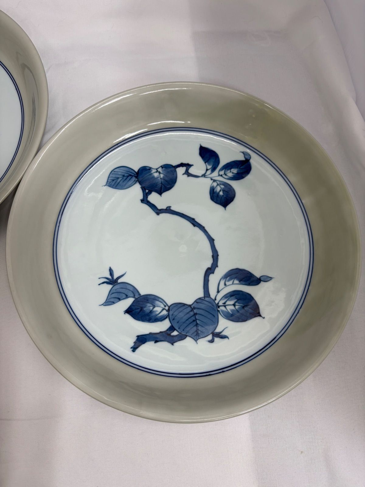 ☆希少☆源右衛門窯 ティファニー源 有田焼 青磁木の葉文 2枚 25cm