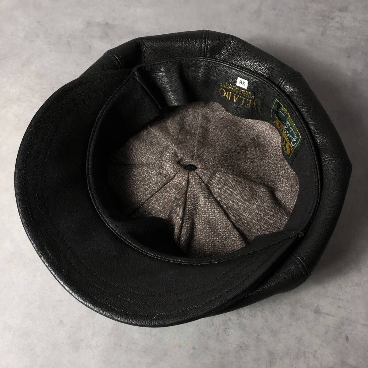 PQ038◇JELADO / Sturdy : Leather Casquette◇38◇黒 定価￥26400