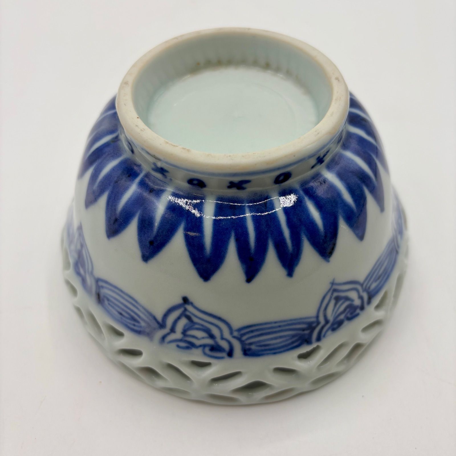 古伊万里 伊万里焼 染付 透かし鉢 唐草文 江戸後期 明治期 骨董 - メルカリ