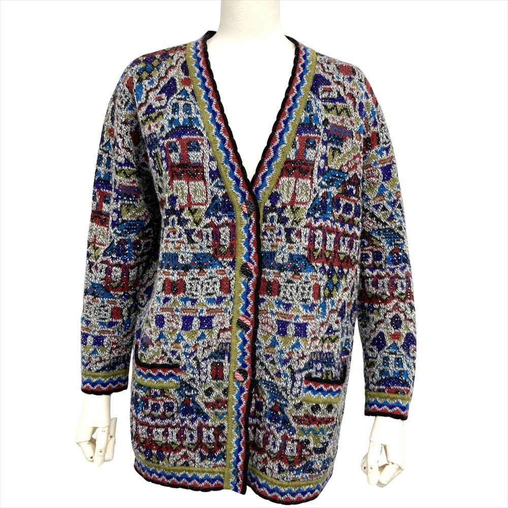 ミッソーニ Missoni カーディガン マルチカラー S 総柄 レディース
