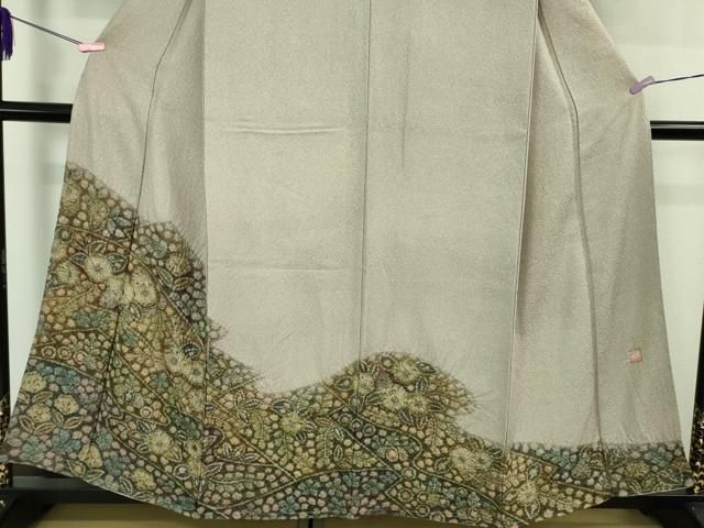 平和屋着物●極上　樋熊哲也　訪問着　辻が花　絞り　手描き　訪問着　薄柿色地　暈し染め　金通し地　逸品　未使用　DZAB3036kh6 平和屋着物○極上 樋熊哲也 訪問着 辻が花 絞り 手描き 訪問着 薄柿色