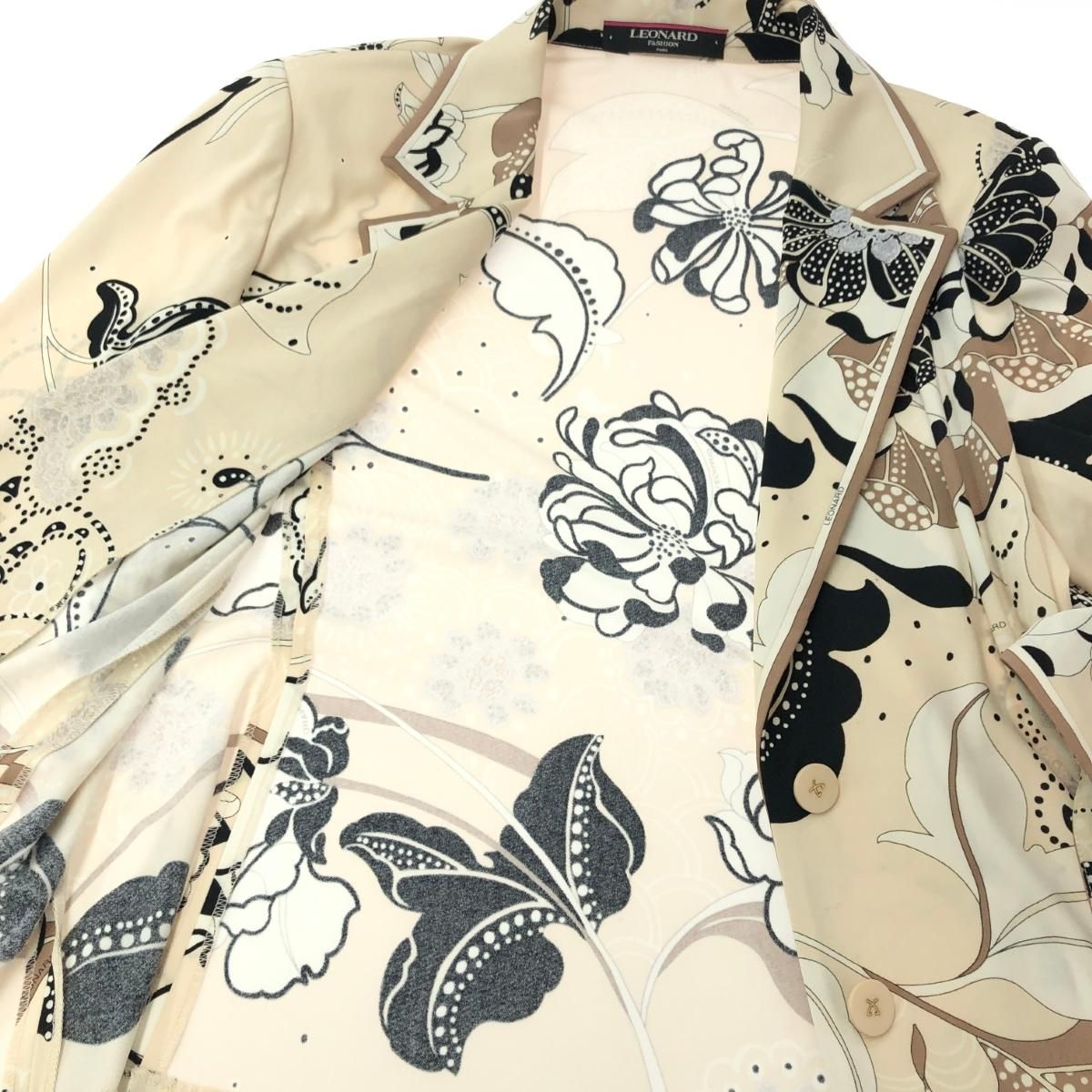 美品 LEONARD レオナール コットンシルク 2Bジャケット 大きいサイズ 美品 LEONARD レオナール コットンシルク 2Bジャケット 大きいサイズ