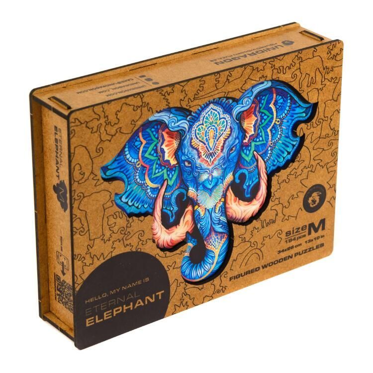 UNIDRAGON 木製ジグソーパズル 「エレファント」 Mサイズ 194ピース