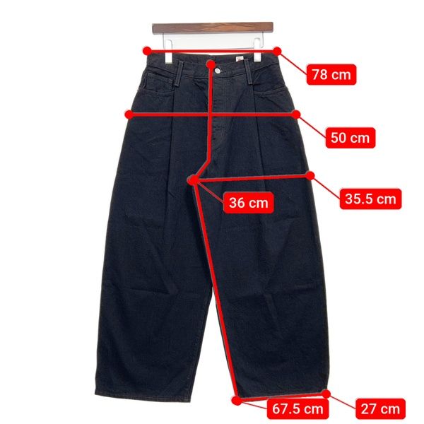 LEVI'S リーバイス デニム ワイドパンツ ワイドプリーツ クロップ