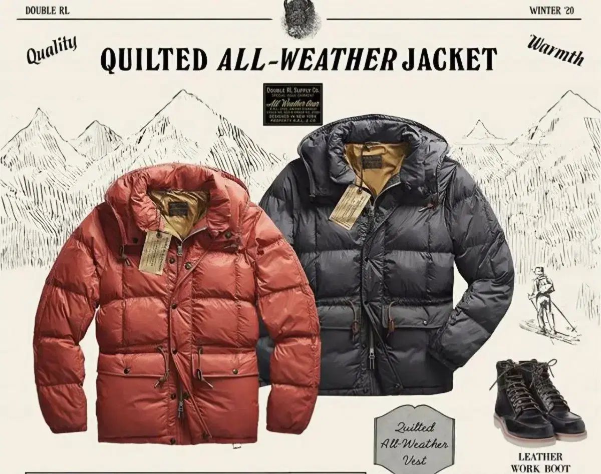 RRL(ダブルアールエル) キルト カラコラム ダウン ジャケット - メルカリ