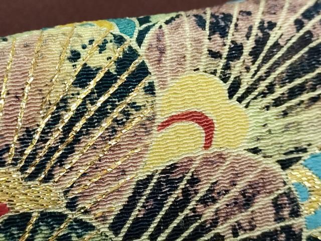 【M10】大幅値下げ‼︎ 極上品　太鼓柄袋帯 孔雀 正絹✨未使用品 M10】極上品 太鼓柄袋帯 孔雀 正絹✨未使用品