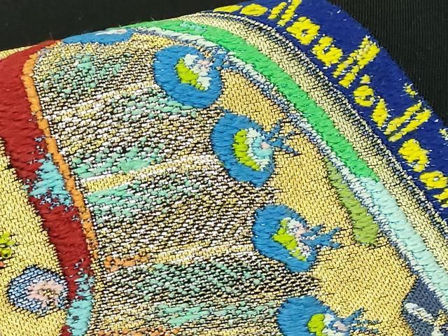 平和屋本店●極上　二代目・龍村平蔵　龍村光翔　太鼓柄　本袋帯　波新大鵬文　黒地　金糸　逸品　DZAB3665kh6 平和屋本店○極上 二代目・龍村平蔵 龍村光翔 太鼓柄 本袋帯 波新大鵬
