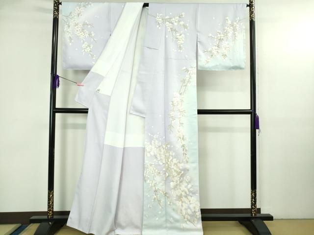 平和屋本店●極上　訪問着　総手刺繍　胡蝶蘭　枝垂れ桜　暈し染め　金糸　京都きもの友禅扱い　逸品　未使用　DZAB3717kh6 平和屋本店○極上 訪問着 総手刺繍 胡蝶蘭 枝垂れ桜 暈し染め 金糸