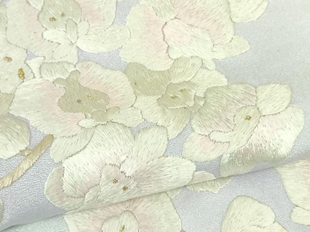 平和屋本店●極上　訪問着　総手刺繍　胡蝶蘭　枝垂れ桜　暈し染め　金糸　京都きもの友禅扱い　逸品　未使用　DZAB3717kh6 平和屋本店○極上 訪問着 総手刺繍 胡蝶蘭 枝垂れ桜 暈し染め 金糸