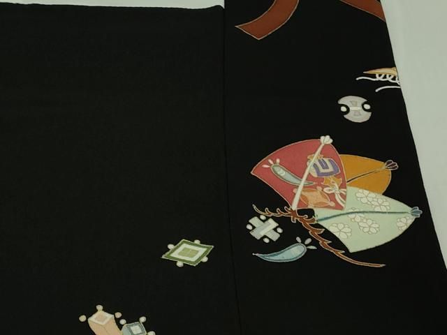 平和屋本店●極上　創業460年・千總　黒留袖　刺繍　束ね熨斗　宝尽くし松文　金彩　高島屋扱い　逸品　DZAB3721kh6 平和屋本店○極上 創業460年・千總 黒留袖 刺繍 束ね熨斗 宝尽くし松文