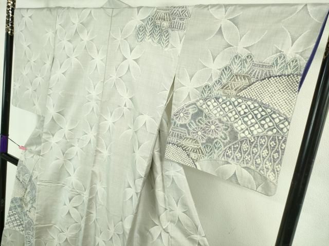 平和屋本店●極上　名門　藤娘きぬたや　本場大島紬　白大島　訪問着　絞り　9マルキ　名物裂風景花文　高島屋扱い　逸品　DZAB3742kh6 平和屋本店○極上 名門 藤娘きぬたや 本場大島紬 白大島 訪問着 絞り 9