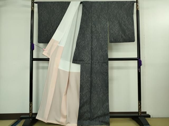 平和屋本店●極上 本場結城紬 重要無形文化財 本場結城紬技術保持者 野村半平 100亀甲 飛び亀甲柄 枝葉文 褐色地 証紙付き 逸品DZAB3762kh6 平和屋本店○極上 本場結城紬 重要無形文化財 本場結城紬技術保持者