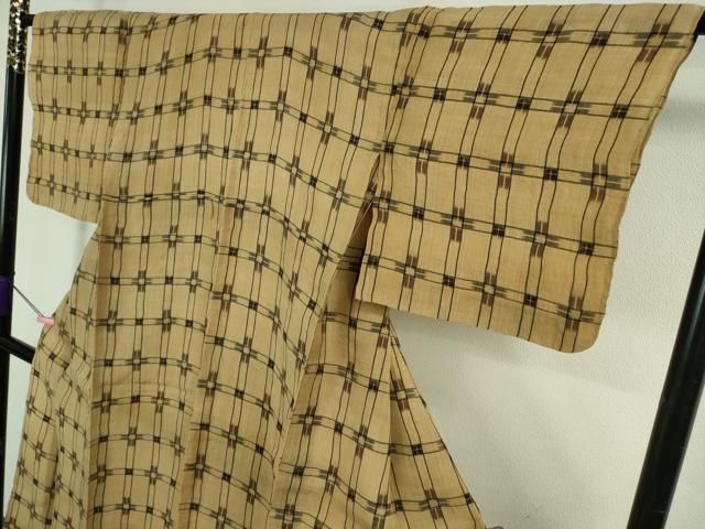 芭蕉布 平和屋本店＊極上 夏物 芭蕉布 手積み芭蕉糸100％ 格子 逸品
