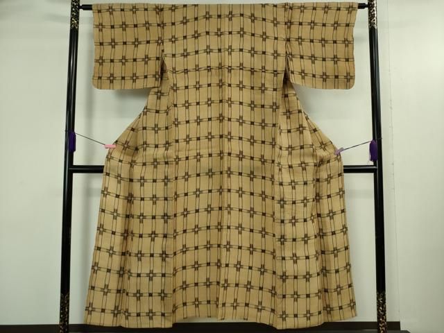 平和屋本店＊極上 夏物 芭蕉布 手積み芭蕉糸100％ 格子 逸品