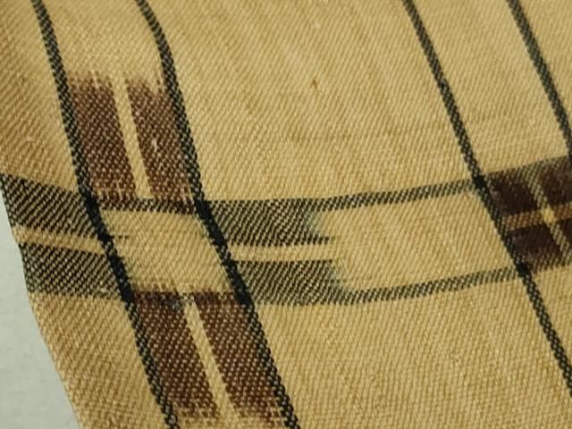 平和屋本店＊極上 夏物 芭蕉布 手積み芭蕉糸100％ 格子 逸品