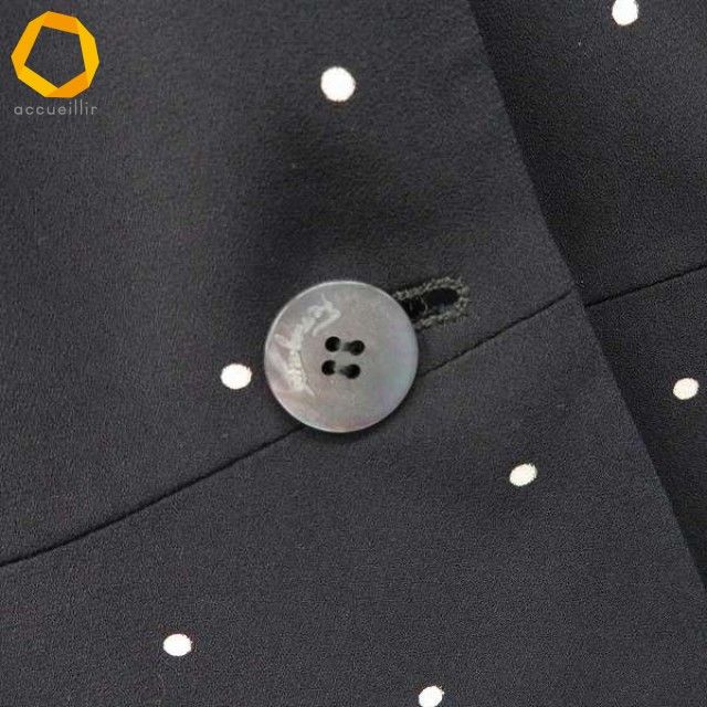 Salvatore Ferragamo ノーカラージャケット 42 フェラガモ Ferragamo イタリア製 ジャケット ノーカラー ドット 総柄